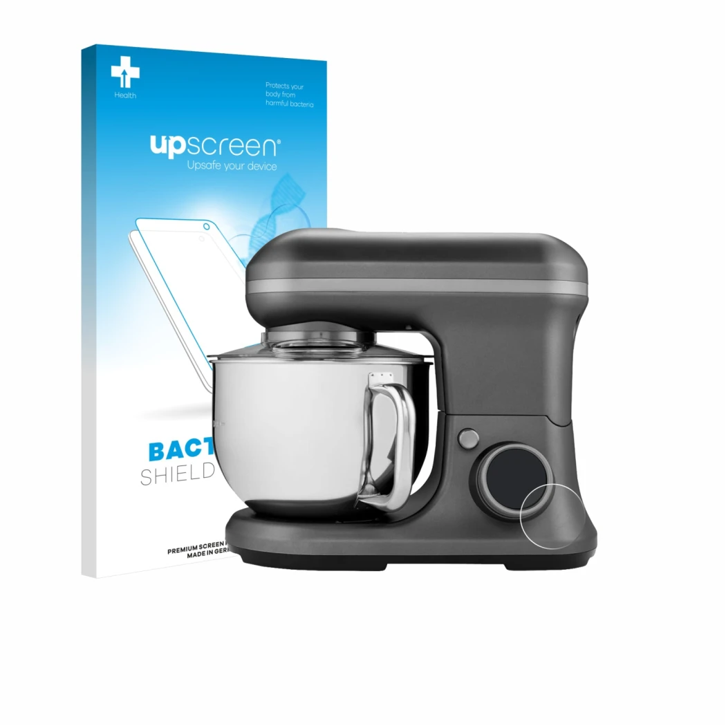 Parte frontale di una confezione del prodotto con il logo del marchio upscreen. Accanto è raffigurato il dispositivo MEDION MD