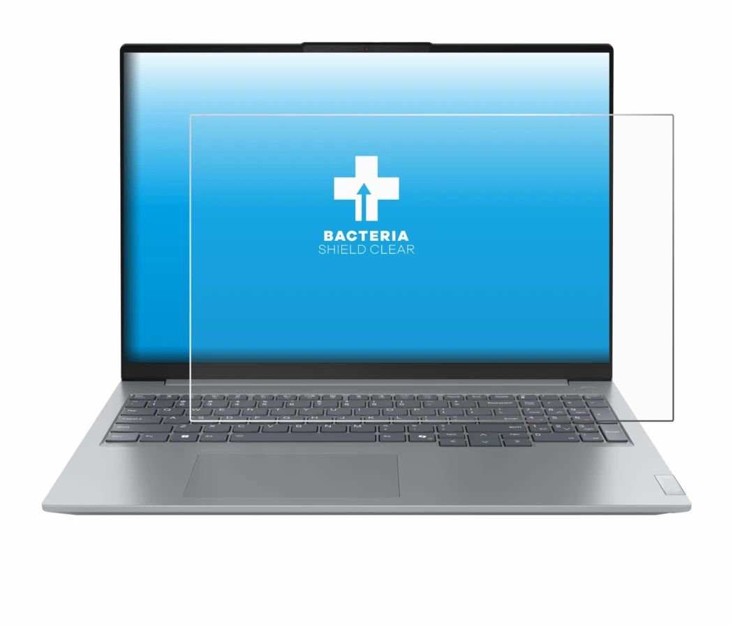 Immagine del dispositivo Lenovo ThinkBook 16 Gen 7+ con un'ampia varietà di protezioni per lo schermo.