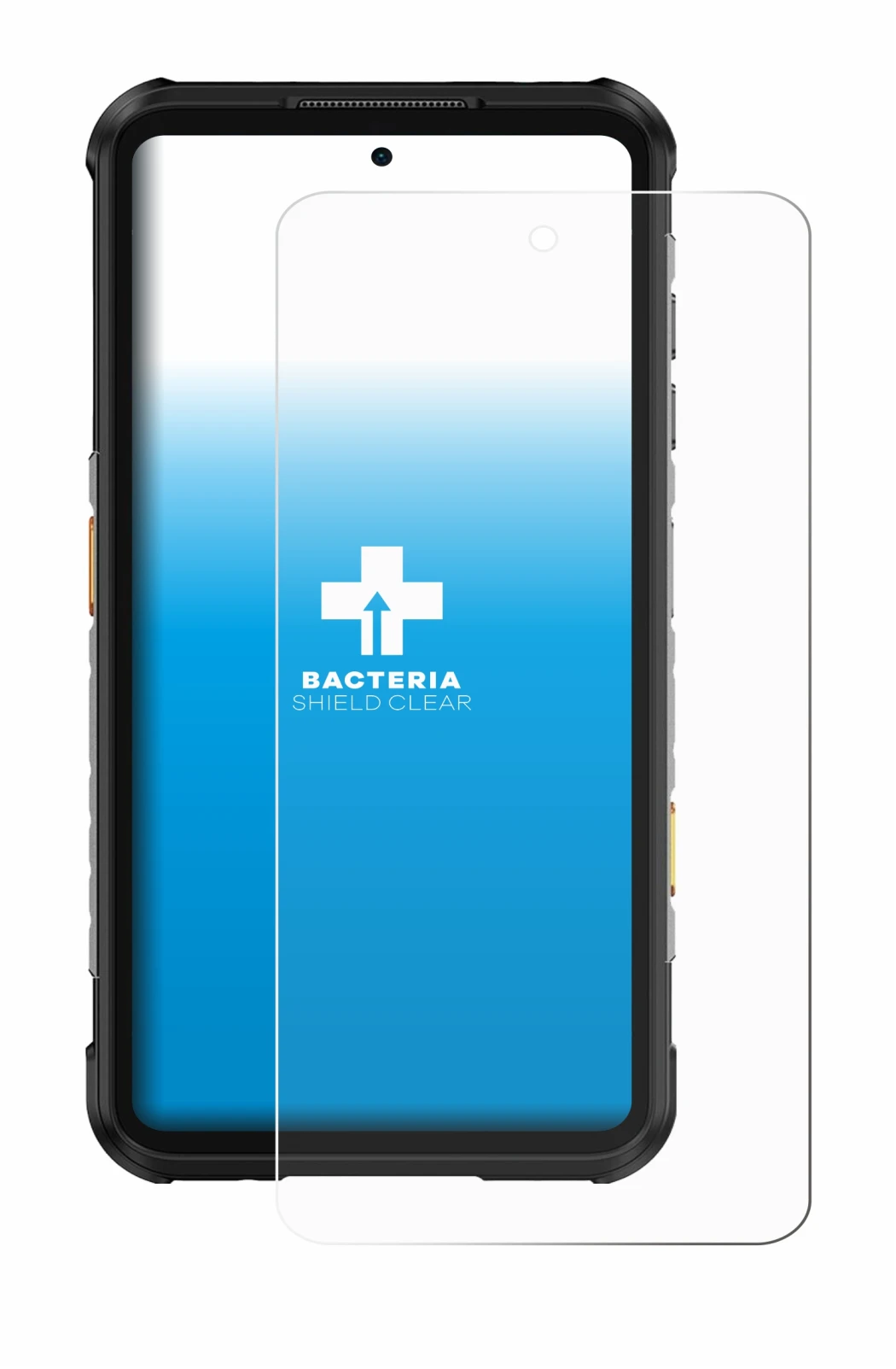 Immagine del dispositivo Ulefone RugOne Xever 7 Pro con un'ampia varietà di protezioni per lo schermo.