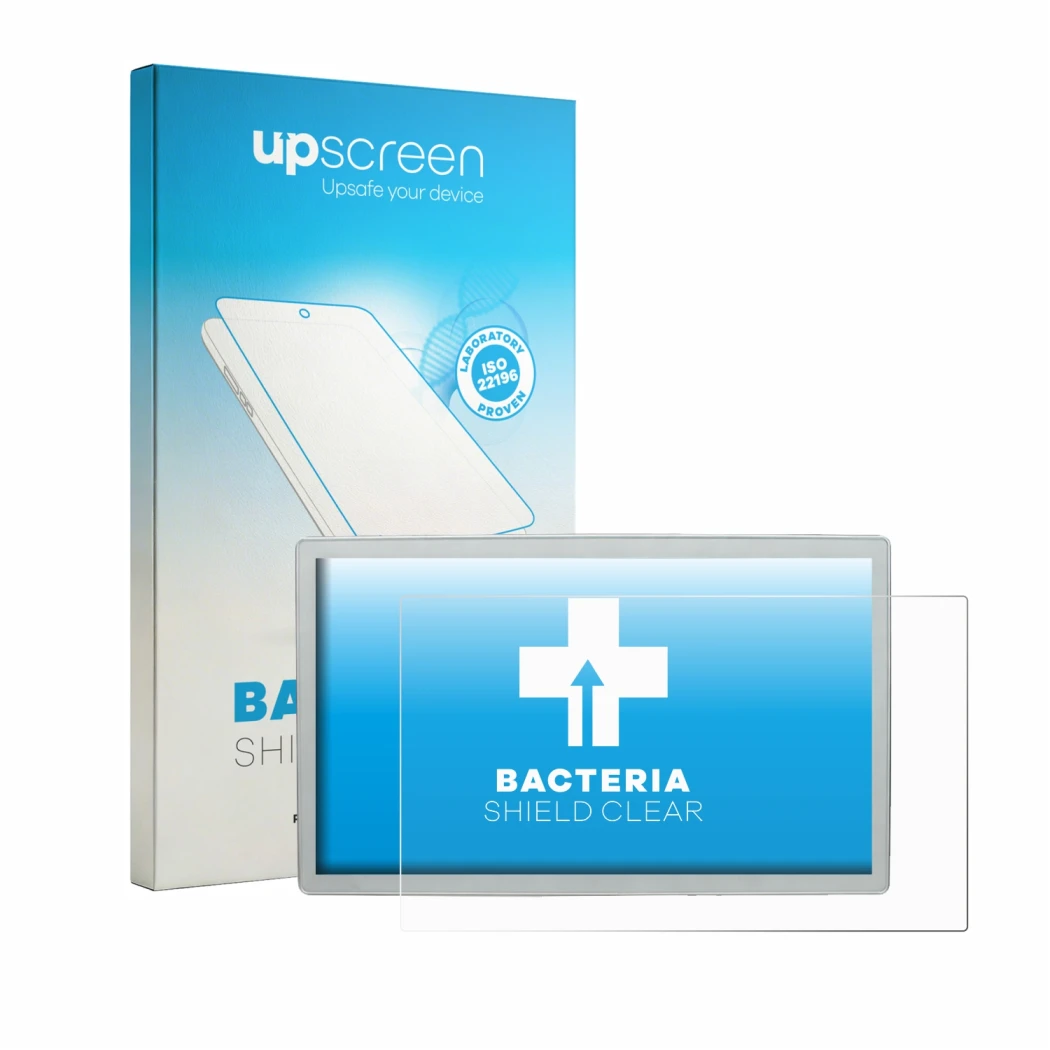 Parte frontale di una confezione del prodotto con il logo del marchio upscreen. Accanto è raffigurato il dispositivo WERTH SYS