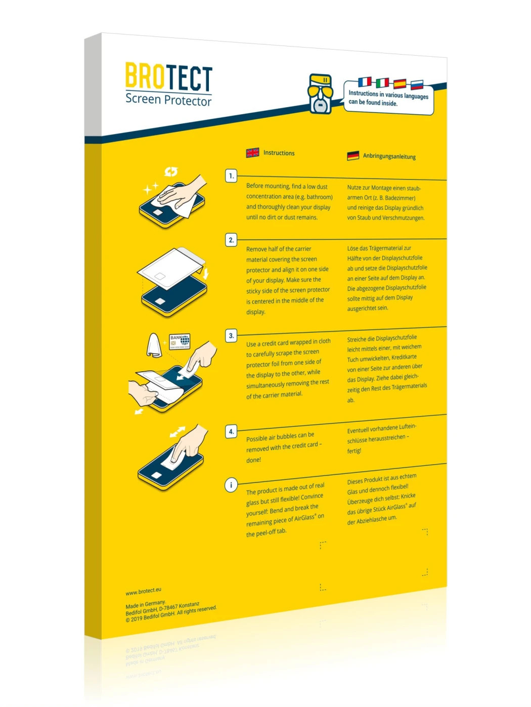 Parte posteriore di una confezione del prodotto con il logo del marchio BROTECT