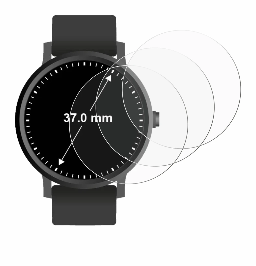 Immagine del dispositivo Orologi (Circolare, ø: 37 mm) con un'ampia varietà di protezioni per lo schermo.