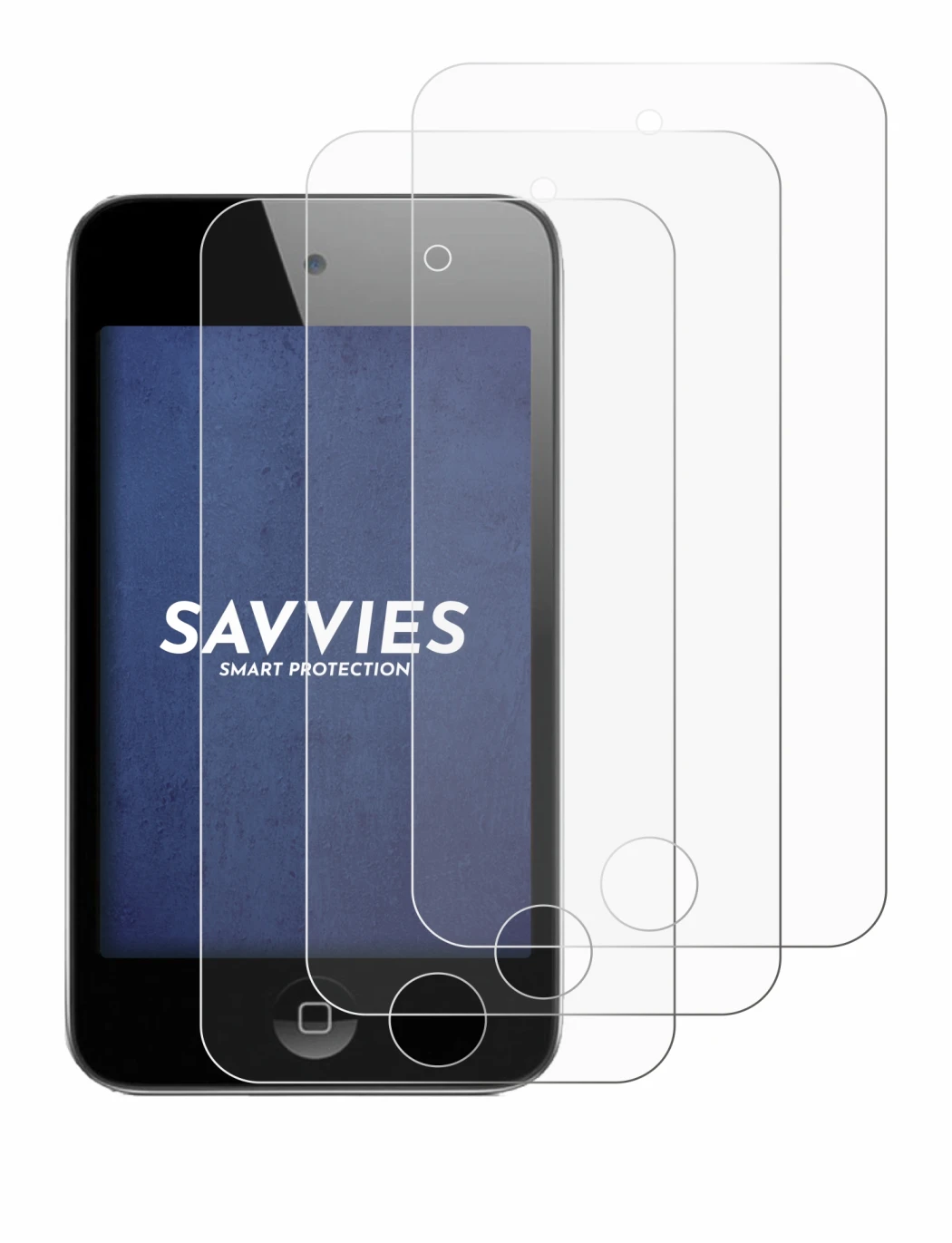 Immagine del dispositivo Apple iPod Touch (4a Gen.) con un'ampia varietà di protezioni per lo schermo.