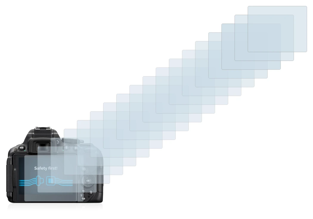 Immagine del dispositivo Nikon D5300 con un'ampia varietà di protezioni per lo schermo.
