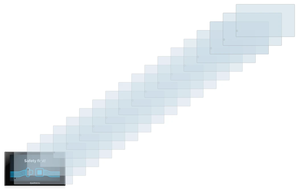 Immagine del dispositivo Garmin nüvi 2599LMT-D con un'ampia varietà di protezioni per lo schermo.