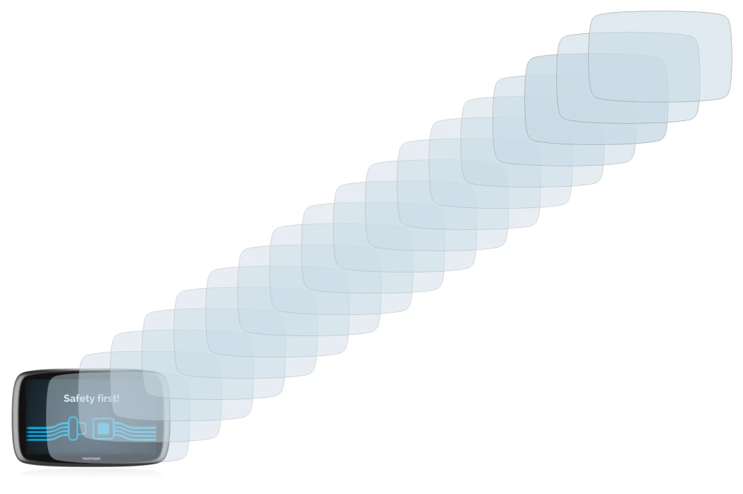 Immagine del dispositivo TomTom GO 6100 con un'ampia varietà di protezioni per lo schermo.