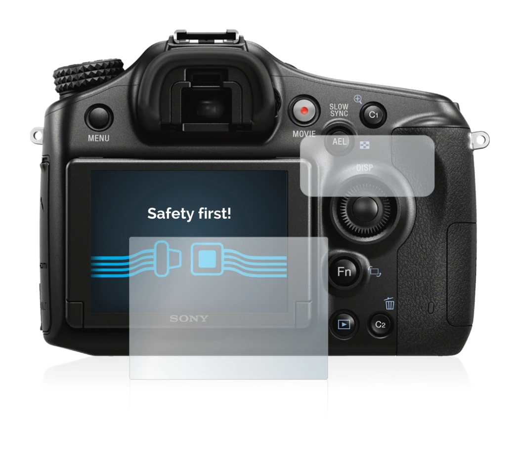 Immagine del dispositivo Sony Alpha 68 con un'ampia varietà di protezioni per lo schermo.