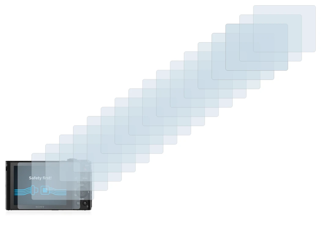 Immagine del dispositivo Sony Cyber-Shot DSC-HX80 con un'ampia varietà di protezioni per lo schermo.