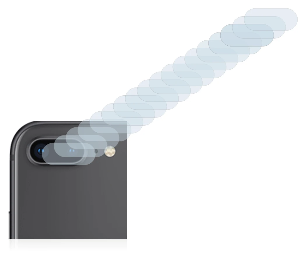 Immagine del dispositivo Apple iPhone 8 Plus (SOLO Fotocamera) con un'ampia varietà di protezioni per lo schermo.