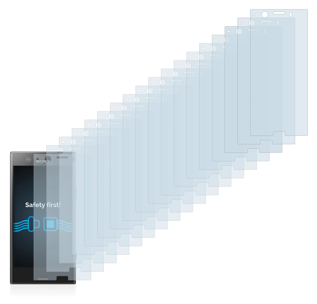 Immagine del dispositivo Sony Xperia XZ1 Compact con un'ampia varietà di protezioni per lo schermo.