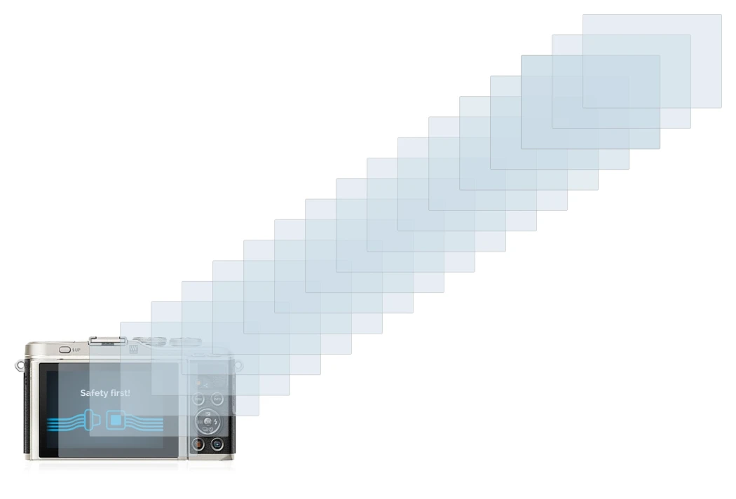 Immagine del dispositivo Olympus PEN E-PL9 con un'ampia varietà di protezioni per lo schermo.