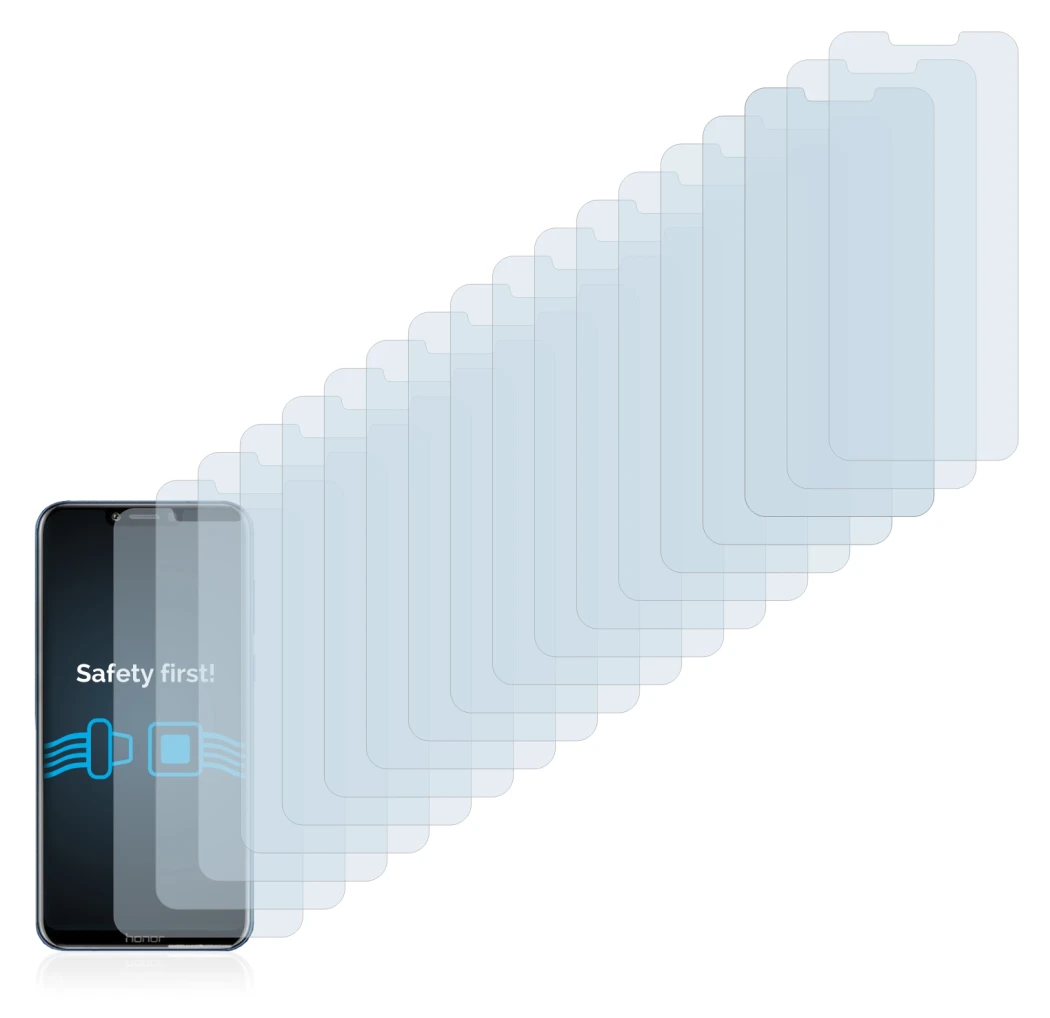 Immagine del dispositivo Honor Play con un'ampia varietà di protezioni per lo schermo.