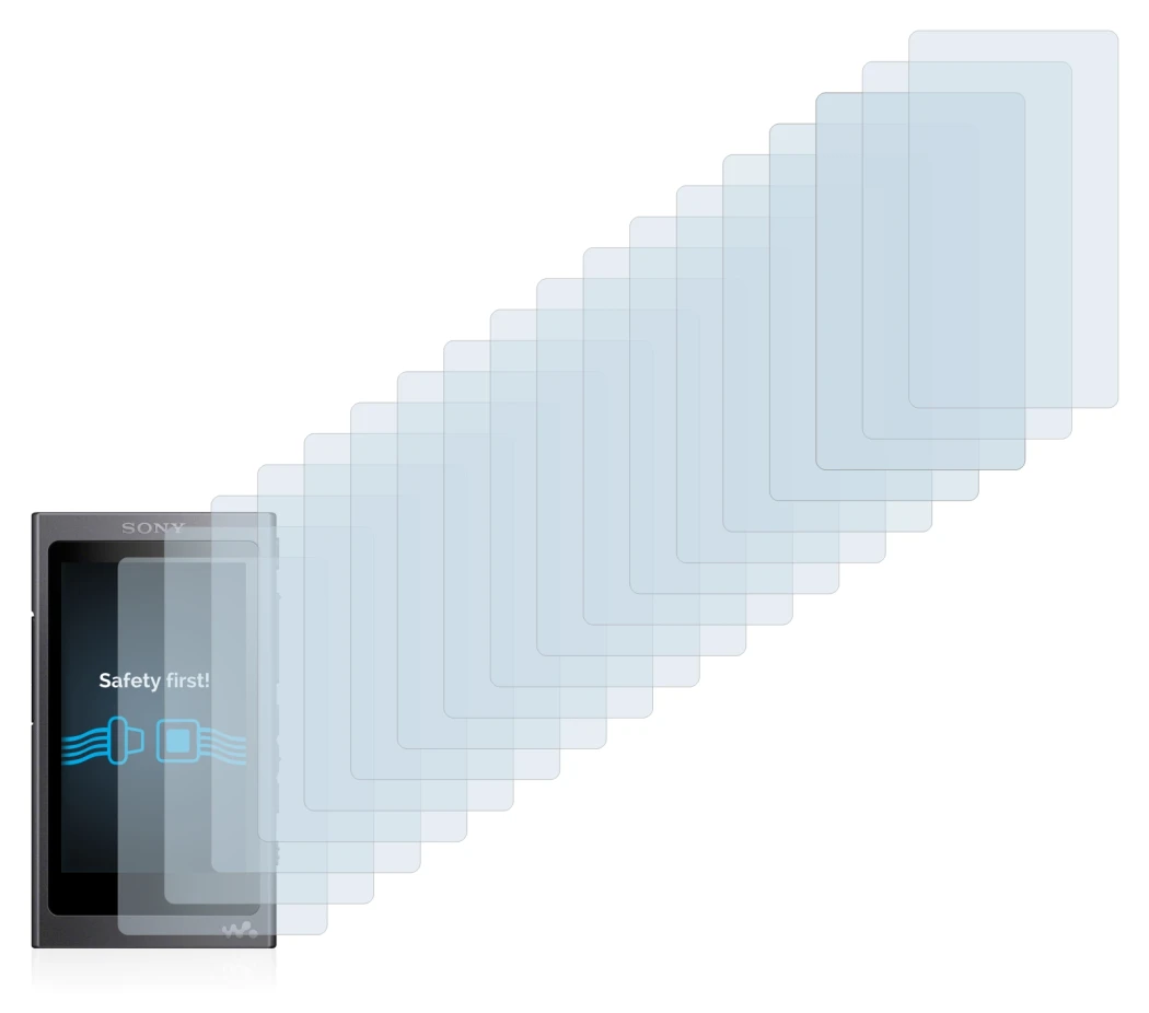 Immagine del dispositivo Sony Walkman A40 con un'ampia varietà di protezioni per lo schermo.