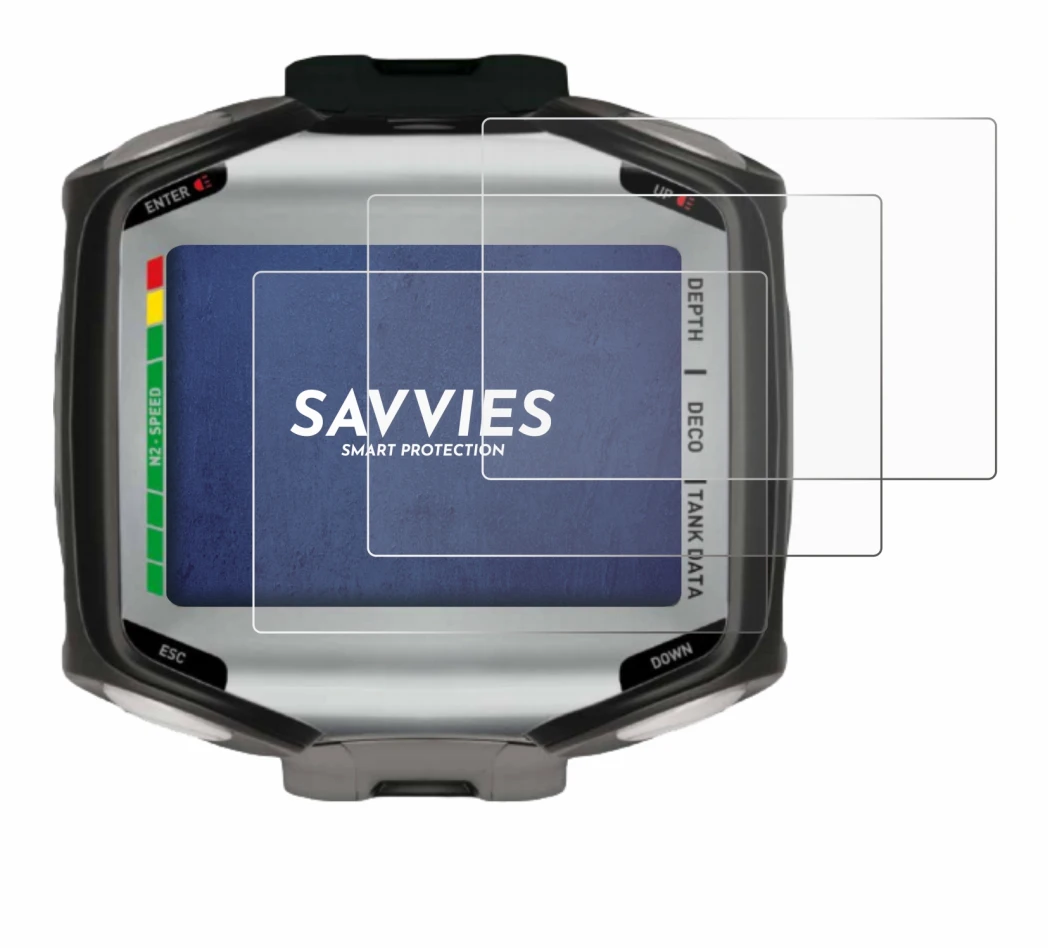 Immagine del dispositivo Mares Quad con un'ampia varietà di protezioni per lo schermo.