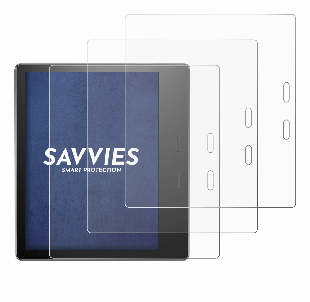 Immagine del dispositivo Amazon Kindle Oasis 2019 (10a Gen.) con un'ampia varietà di protezioni per lo schermo.