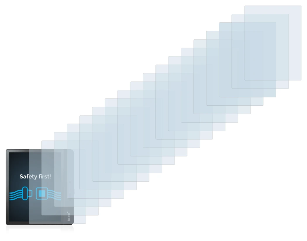 Immagine del dispositivo Tolino Epos 2 con un'ampia varietà di protezioni per lo schermo.