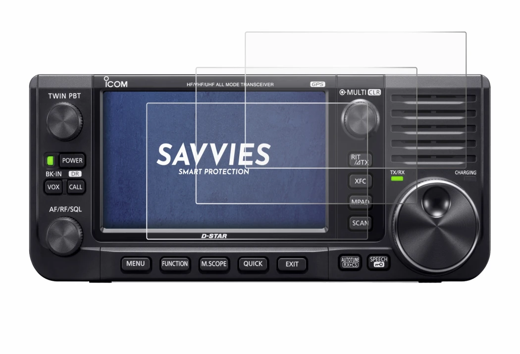 Immagine del dispositivo Icom IC-705 con un'ampia varietà di protezioni per lo schermo.