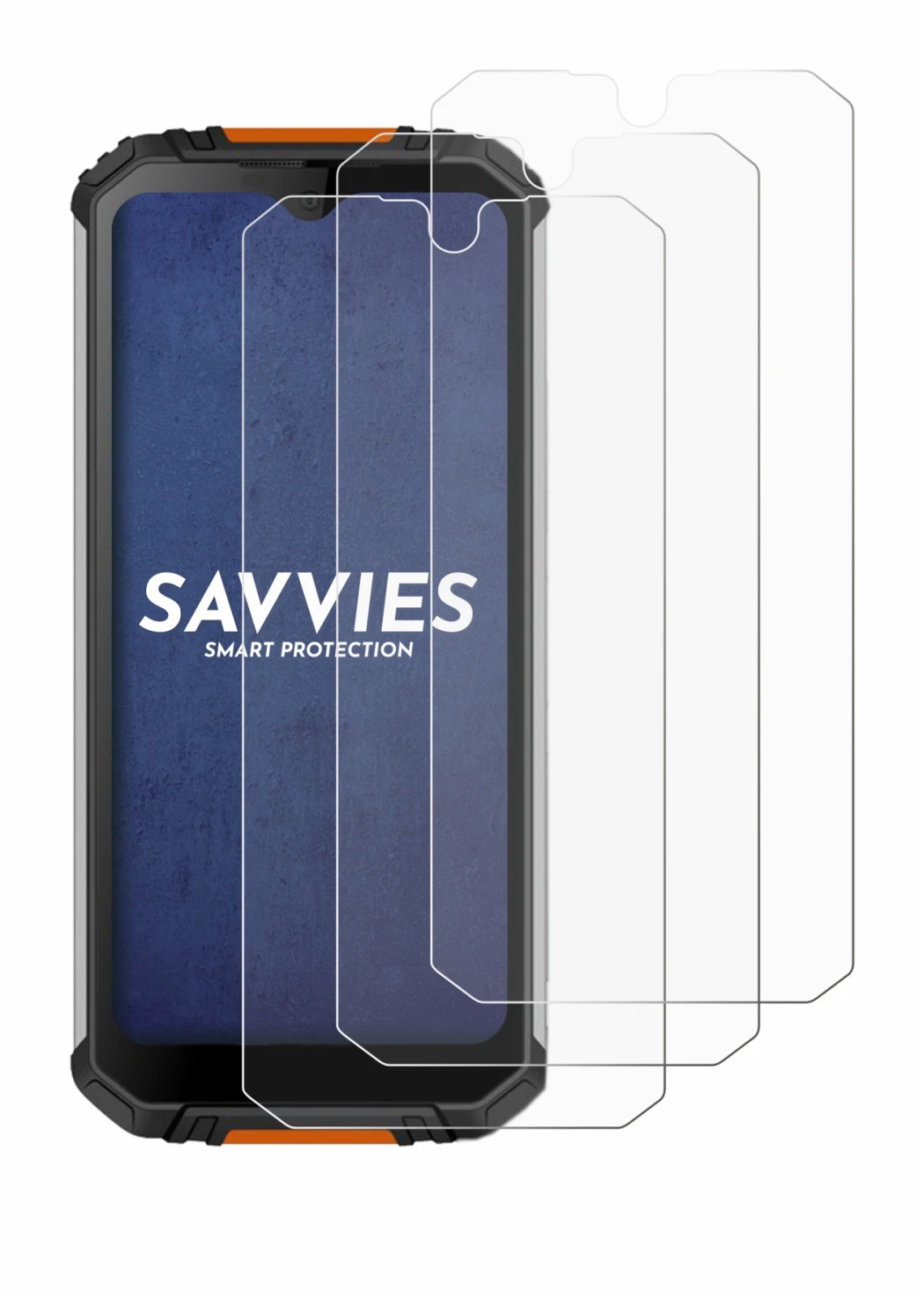 Immagine del dispositivo Oukitel WP6 con un'ampia varietà di protezioni per lo schermo.