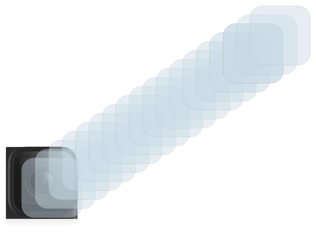 Immagine del dispositivo GoPro Hero 9 Black (Lente) con un'ampia varietà di protezioni per lo schermo.