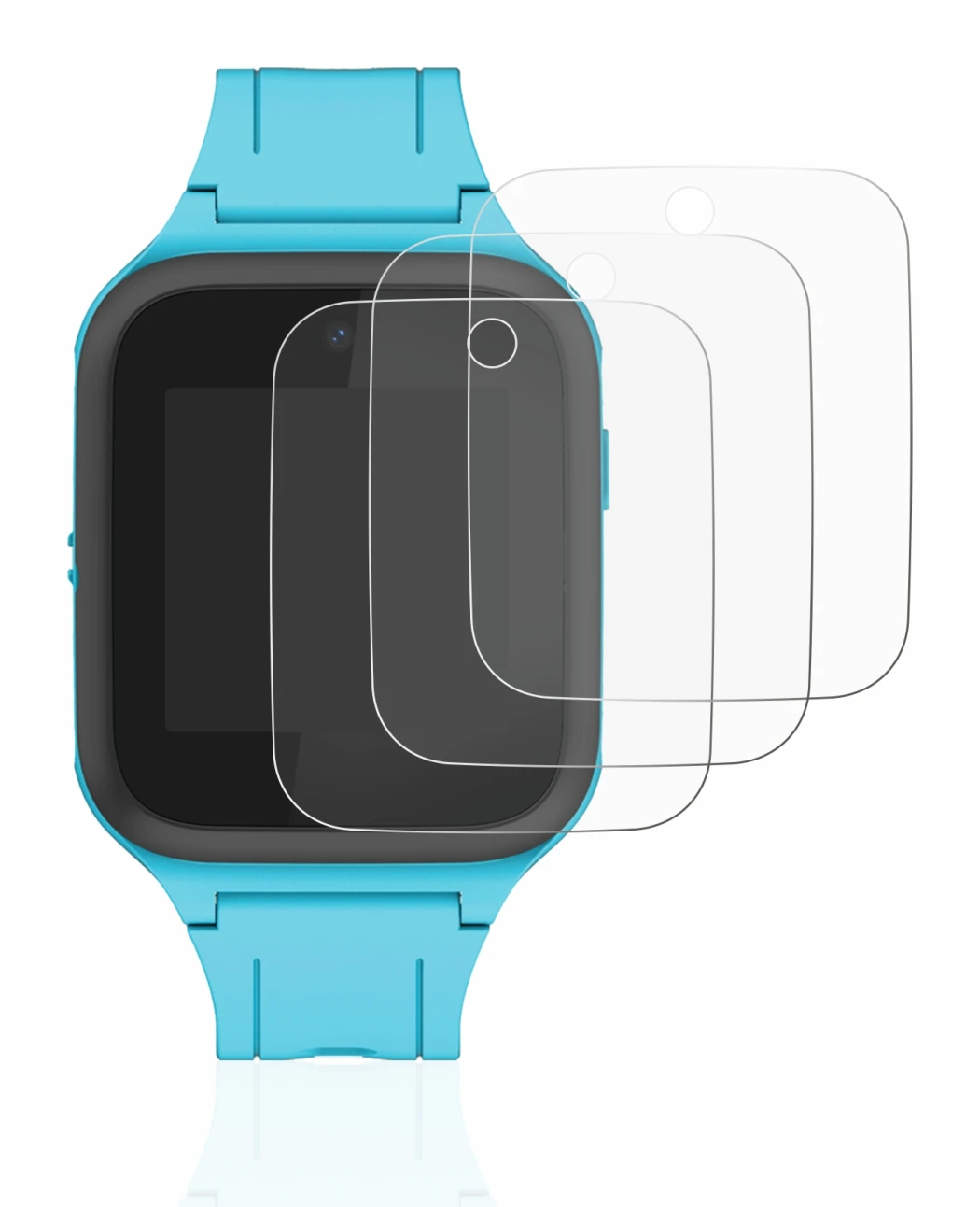 Immagine del dispositivo TCL Movetime FamilyWatch Kids MT40X con un'ampia varietà di protezioni per lo schermo.