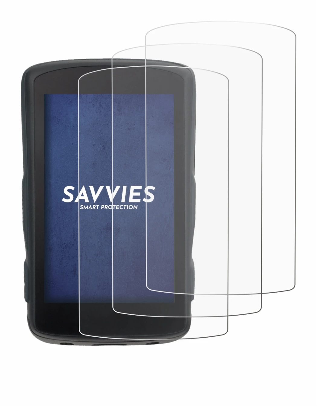 Immagine del dispositivo Hammerhead Karoo 2 con un'ampia varietà di protezioni per lo schermo.