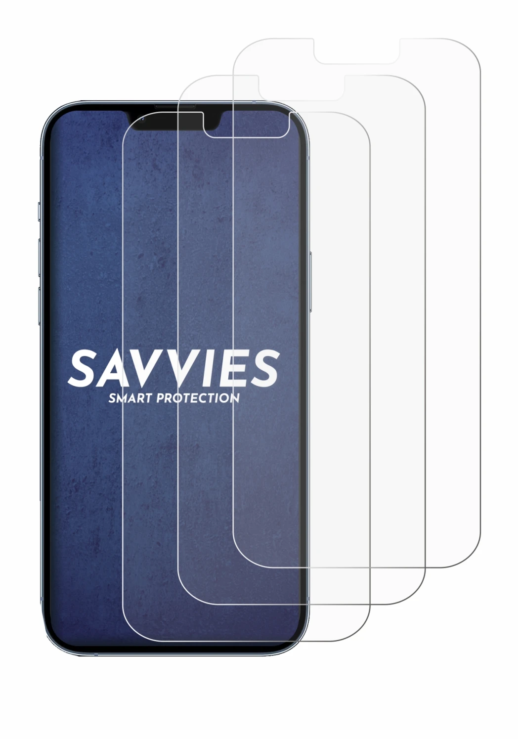 Immagine del dispositivo Apple iPhone 13 Pro Max con un'ampia varietà di protezioni per lo schermo.