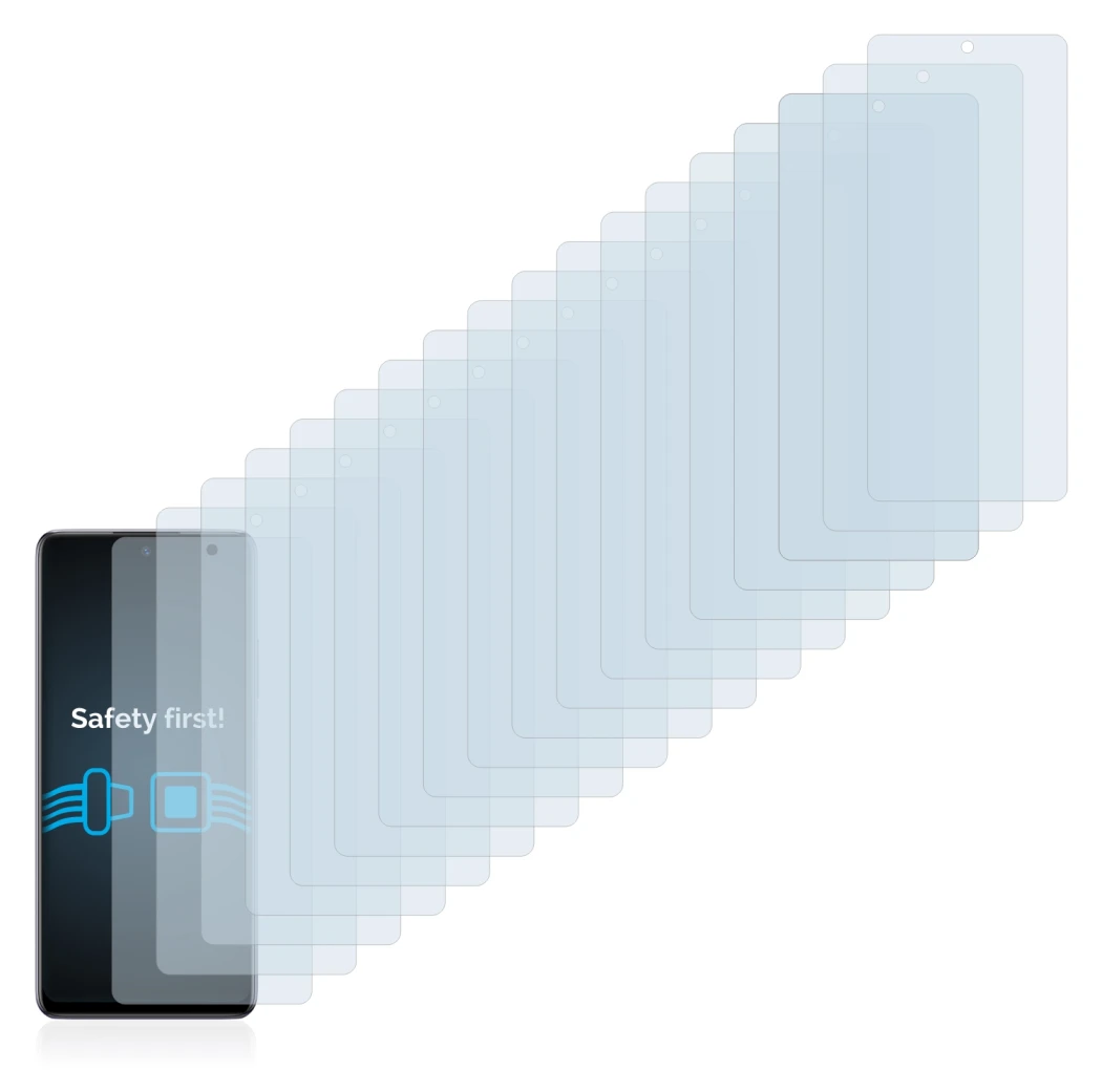 Immagine del dispositivo Infinix Note 10 Pro con un'ampia varietà di protezioni per lo schermo.