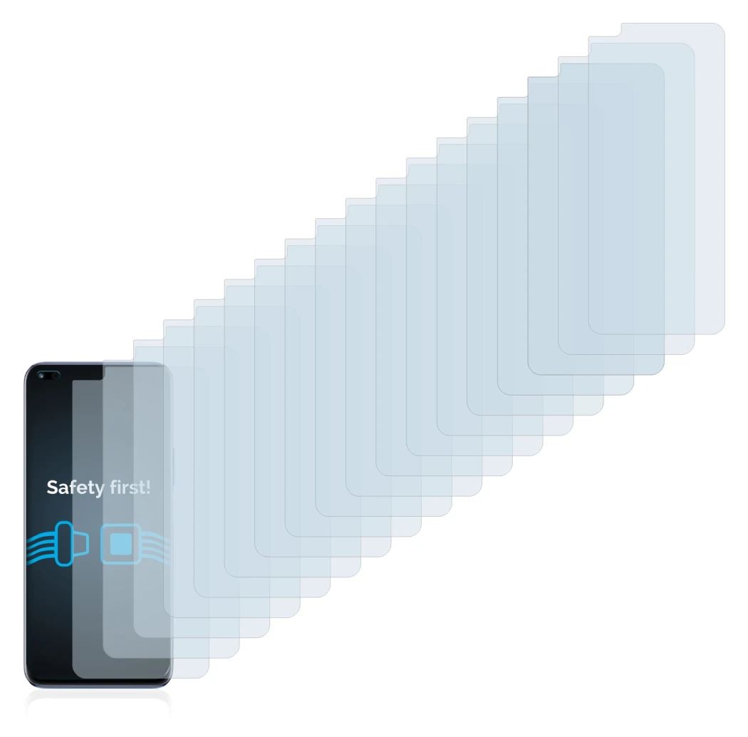 Immagine del dispositivo Huawei Nova 8i con un'ampia varietà di protezioni per lo schermo.