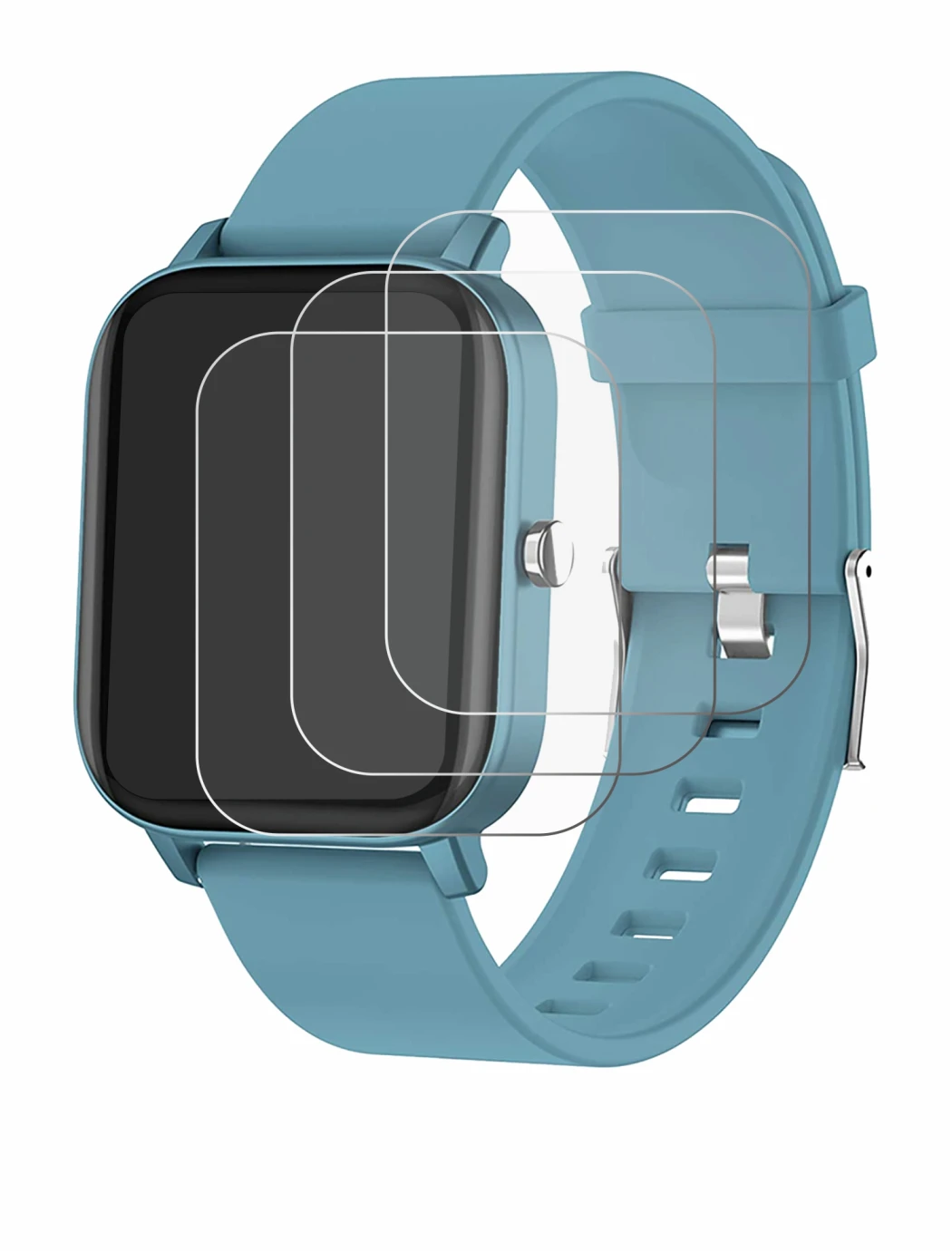 Immagine del dispositivo Pubu Smartwatch con un'ampia varietà di protezioni per lo schermo.
