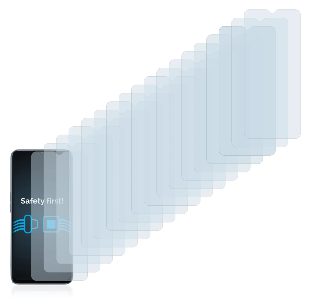 Immagine del dispositivo Oppo A16 con un'ampia varietà di protezioni per lo schermo.