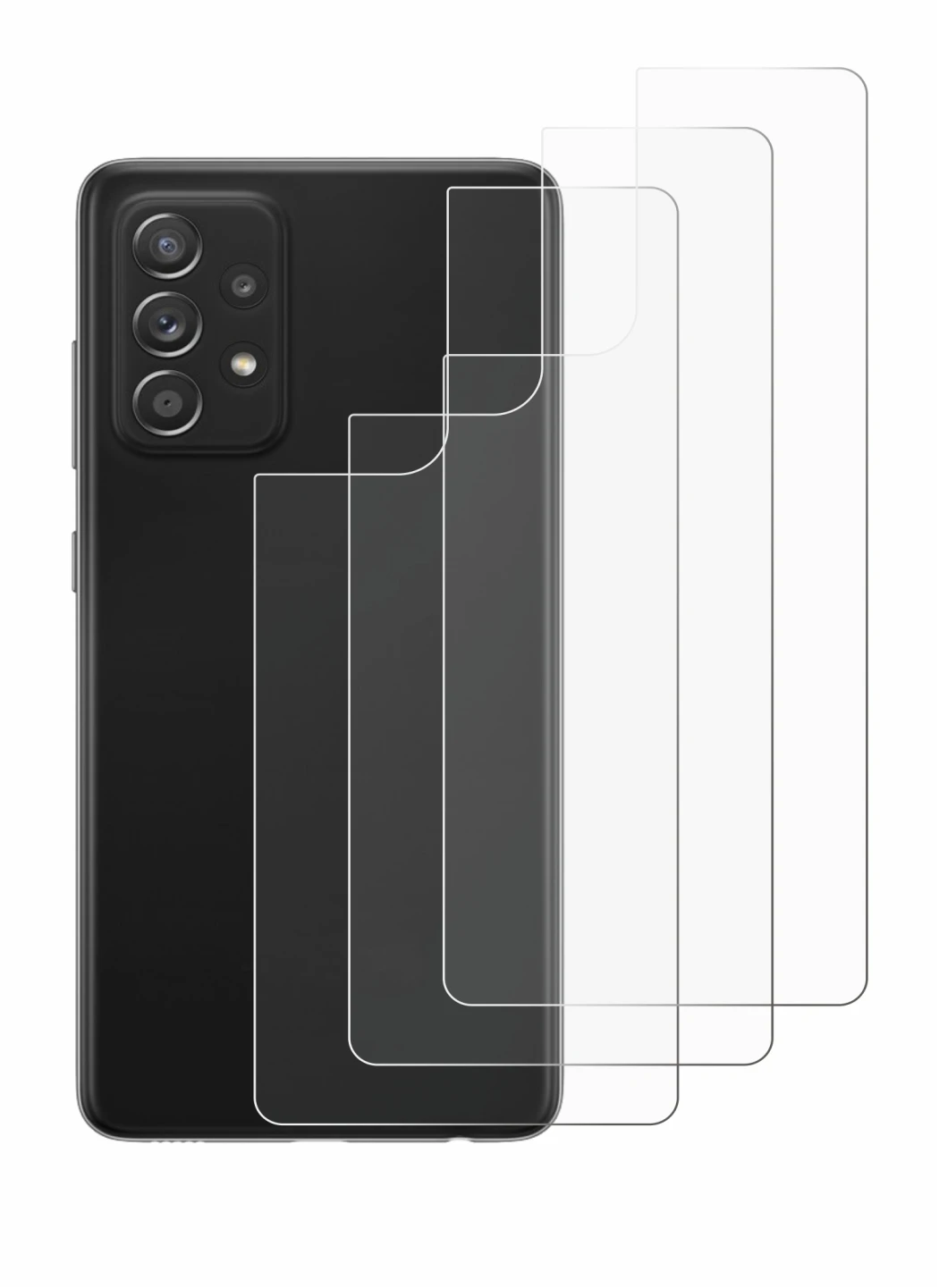 Immagine del dispositivo Samsung Galaxy A52s 5G (Posteriore) con un'ampia varietà di protezioni per lo schermo.