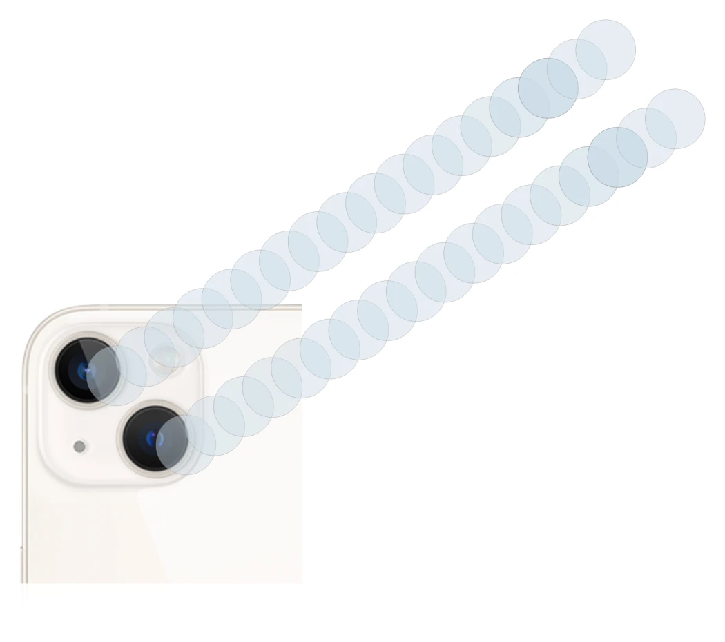 Immagine del dispositivo Apple iPhone 13 (SOLO Fotocamera) con un'ampia varietà di protezioni per lo schermo.