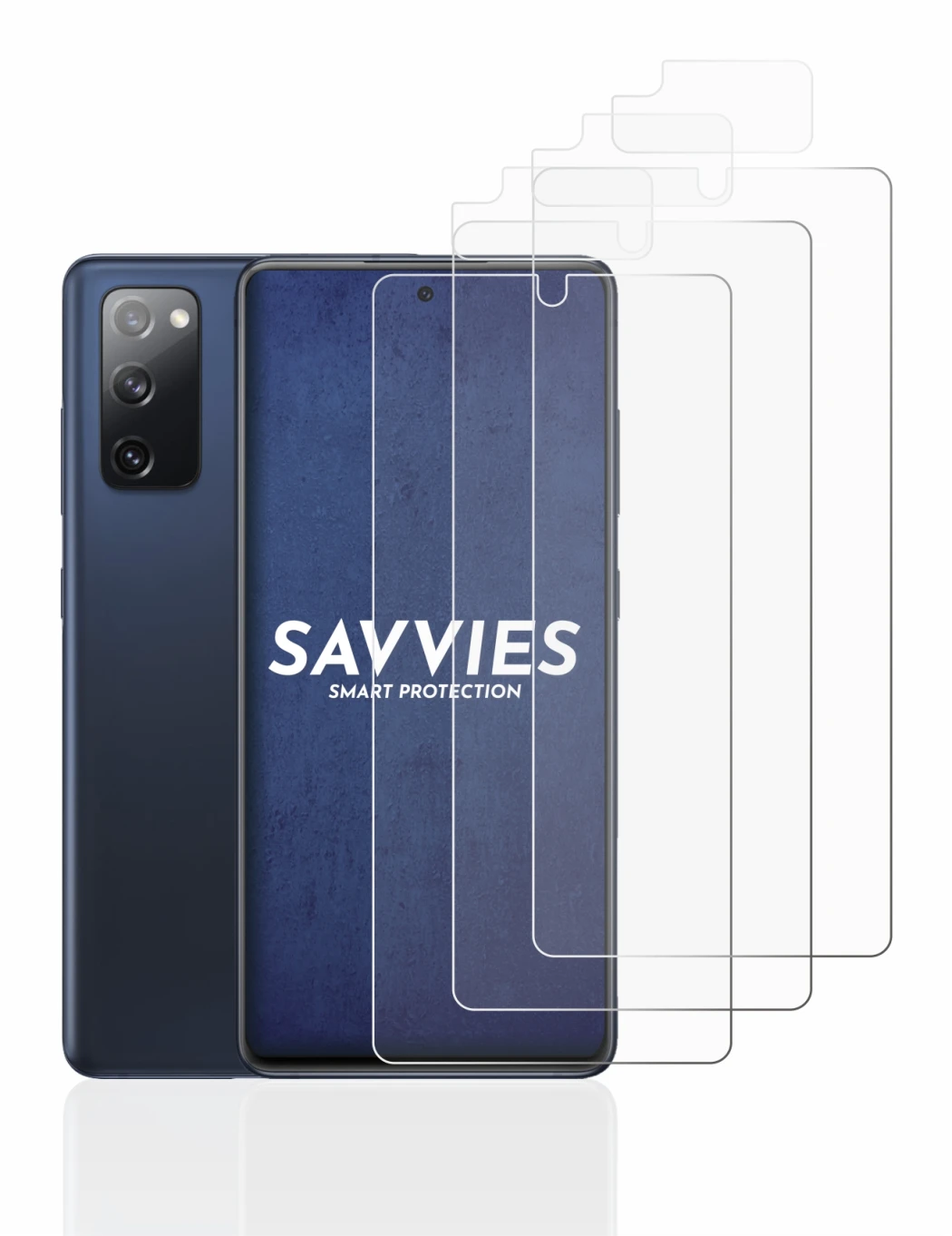 Immagine del dispositivo Samsung Galaxy S20 FE (Fronte+Fotocamera) con un'ampia varietà di protezioni per lo schermo.