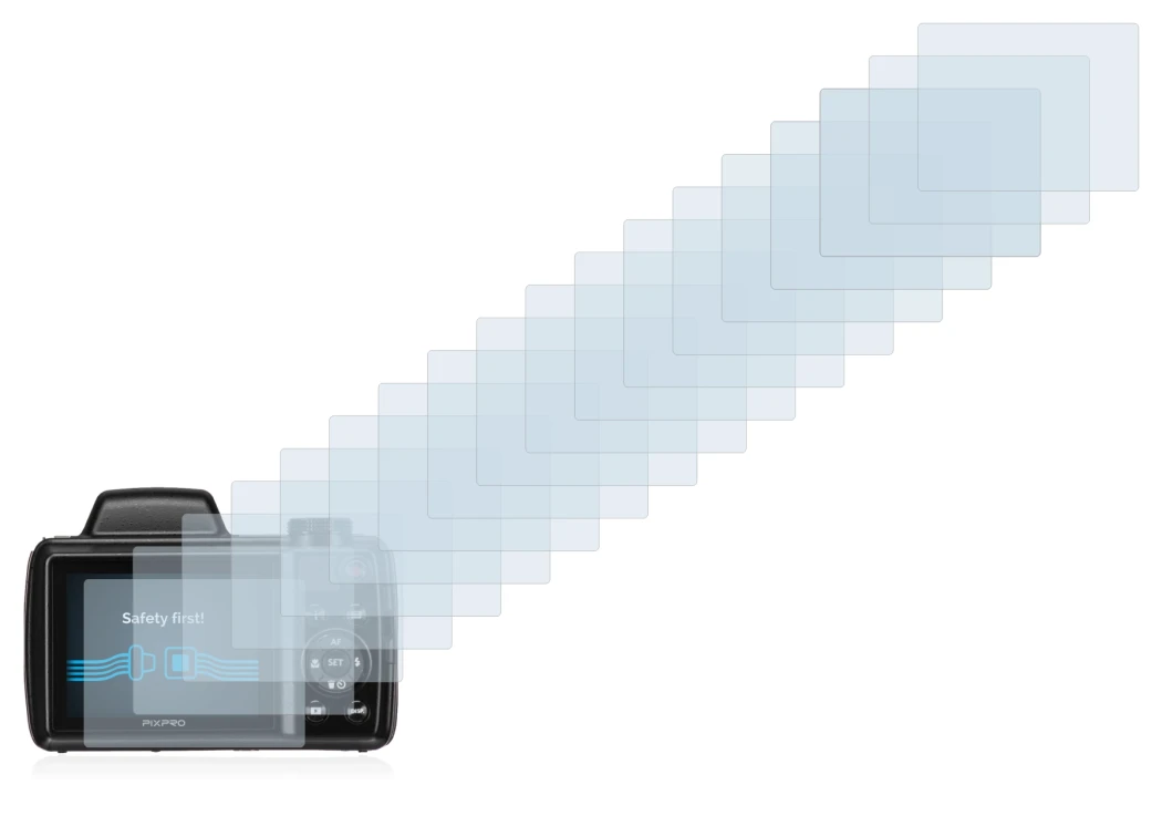 Immagine del dispositivo Kodak Pixpro AZ525 con un'ampia varietà di protezioni per lo schermo.