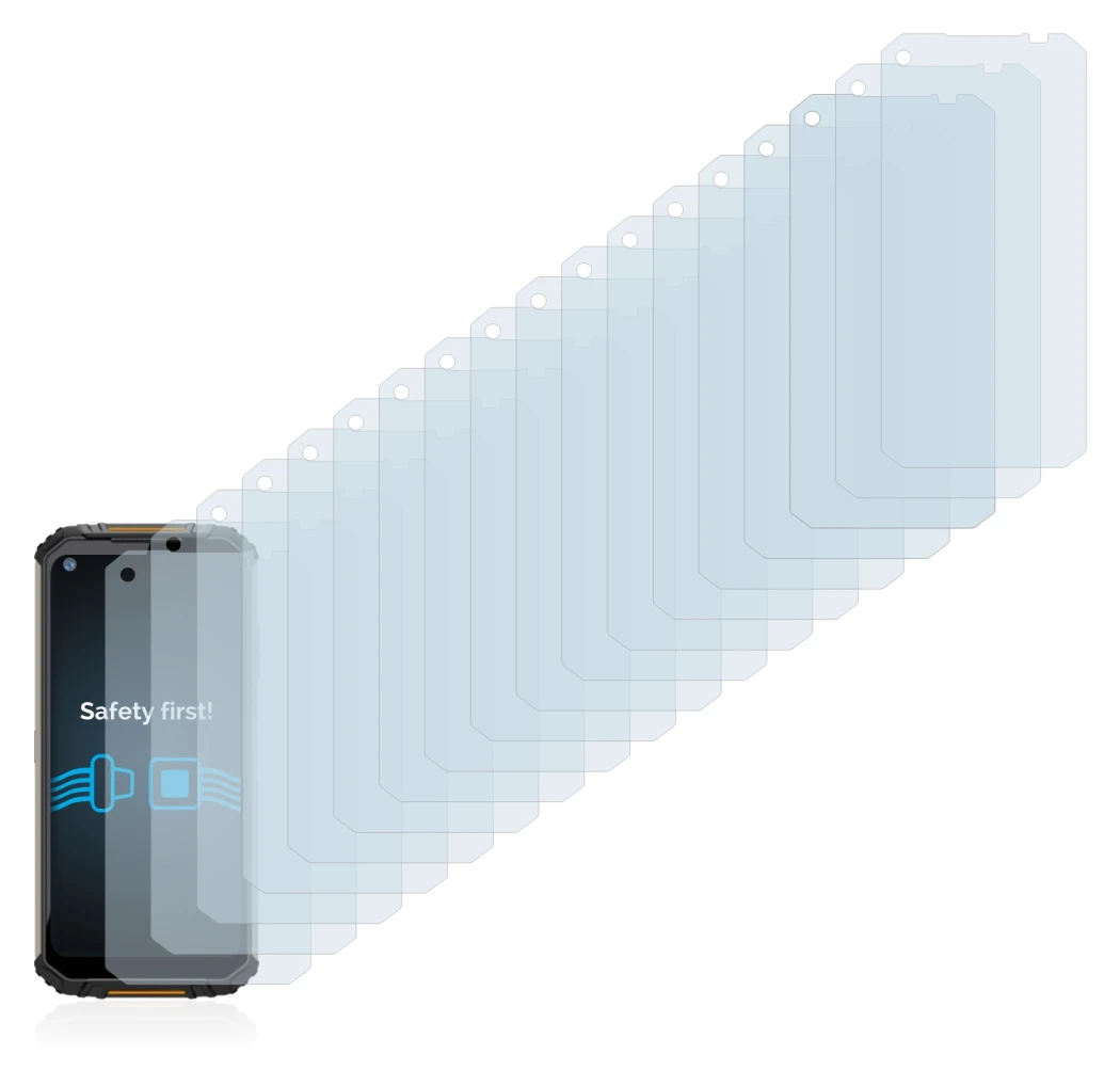 Immagine del dispositivo Oukitel WP16 con un'ampia varietà di protezioni per lo schermo.