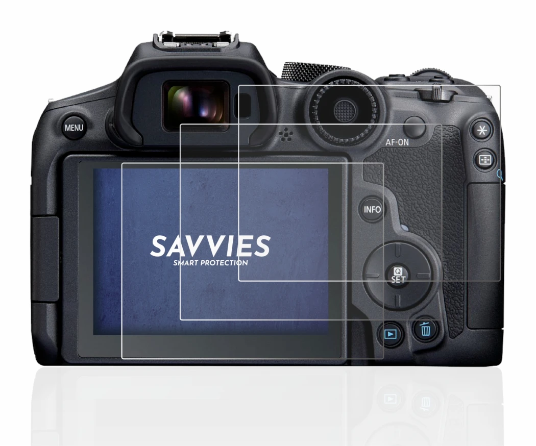 Immagine del dispositivo Canon EOS R7 con un'ampia varietà di protezioni per lo schermo.