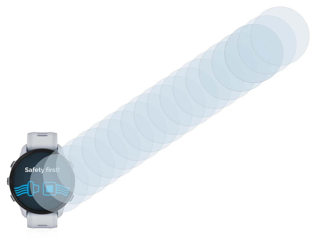 Immagine del dispositivo Garmin Forerunner 955 con un'ampia varietà di protezioni per lo schermo.