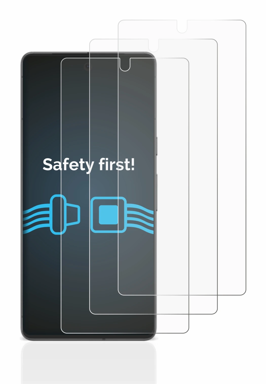 Immagine del dispositivo Google Pixel 7 con un'ampia varietà di protezioni per lo schermo.