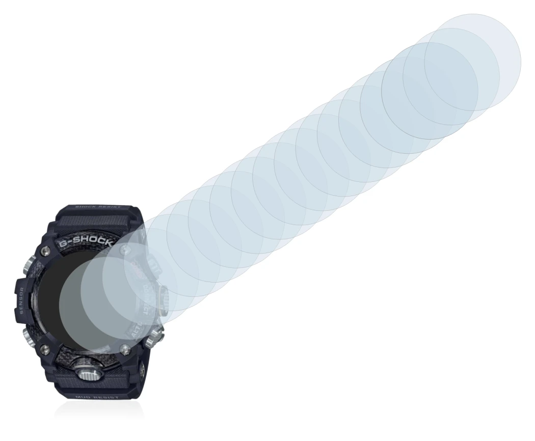 Immagine del dispositivo Casio G-Shock Mudmaster GG-B100-1AER con un'ampia varietà di protezioni per lo schermo.