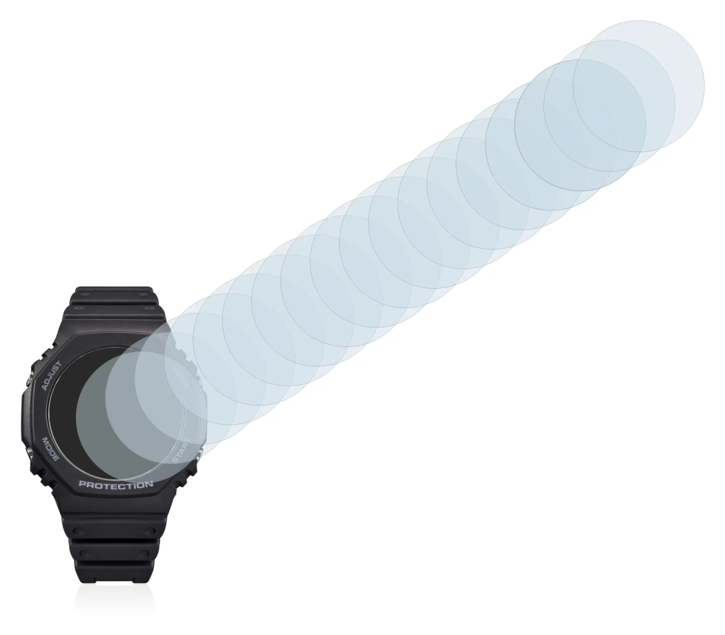 Immagine del dispositivo Casio G-Shock GA-B2100 con un'ampia varietà di protezioni per lo schermo.