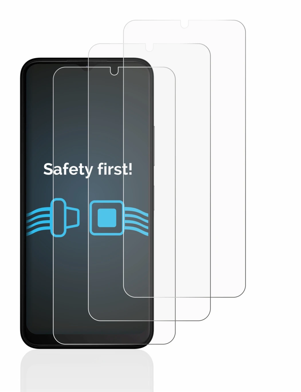 Immagine del dispositivo Nokia C32 con un'ampia varietà di protezioni per lo schermo.