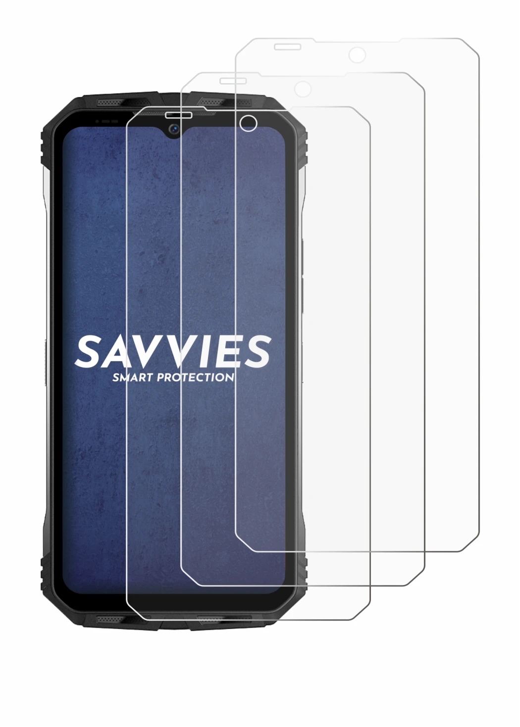 Immagine del dispositivo Doogee S100 con un'ampia varietà di protezioni per lo schermo.