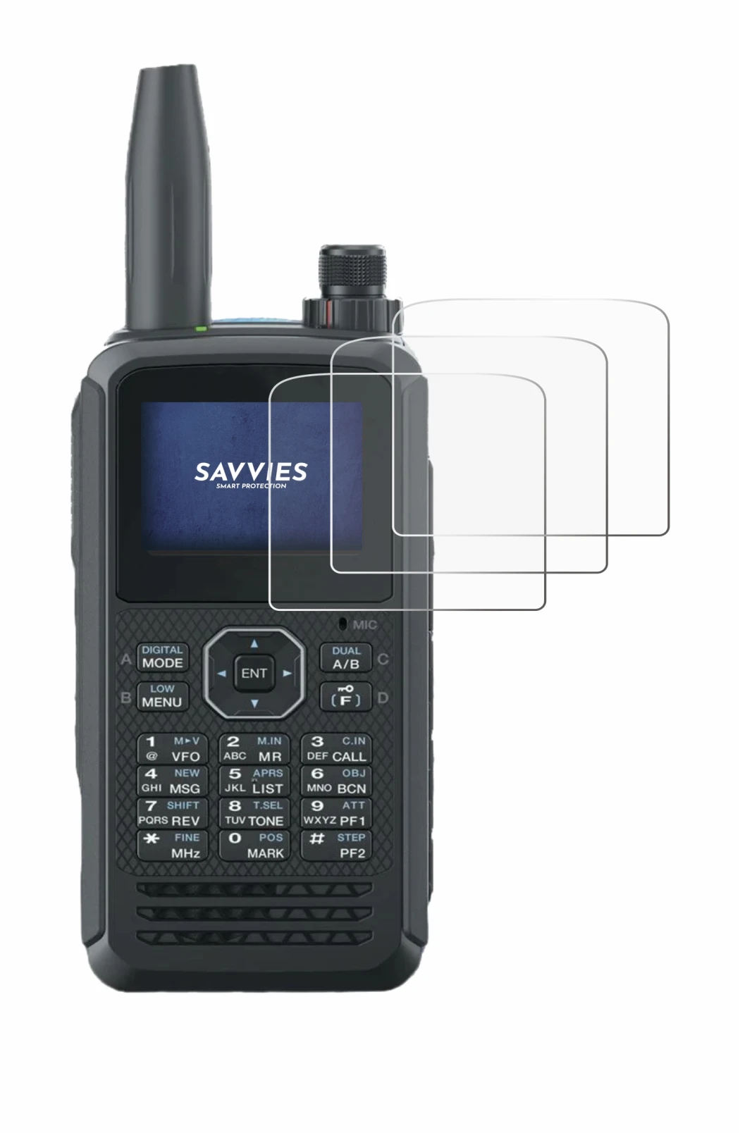 Immagine del dispositivo Kenwood TH-D75E D-Star con un'ampia varietà di protezioni per lo schermo.