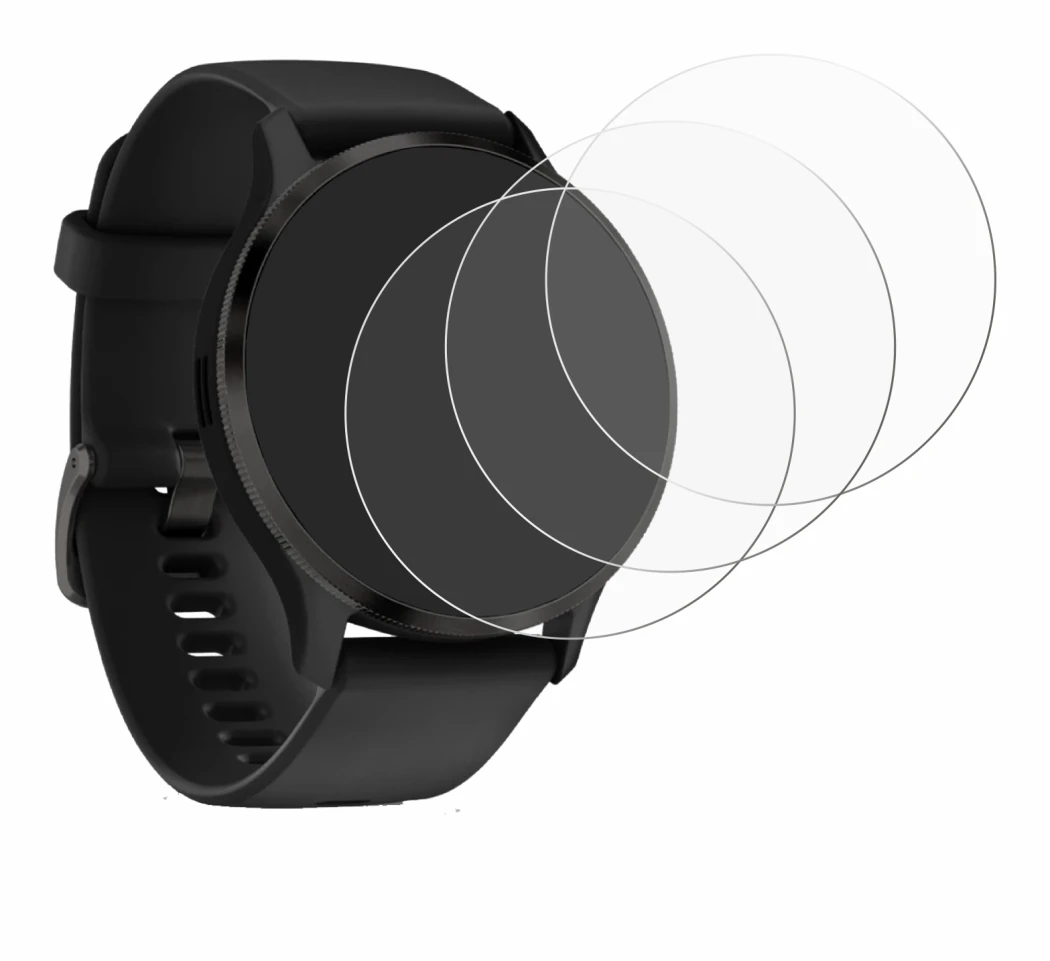 Immagine del dispositivo Garmin Venu 3S con un'ampia varietà di protezioni per lo schermo.