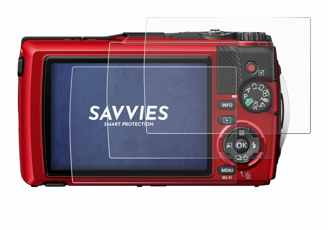 Immagine del dispositivo Olympus OM System Tough TG-7 con un'ampia varietà di protezioni per lo schermo.