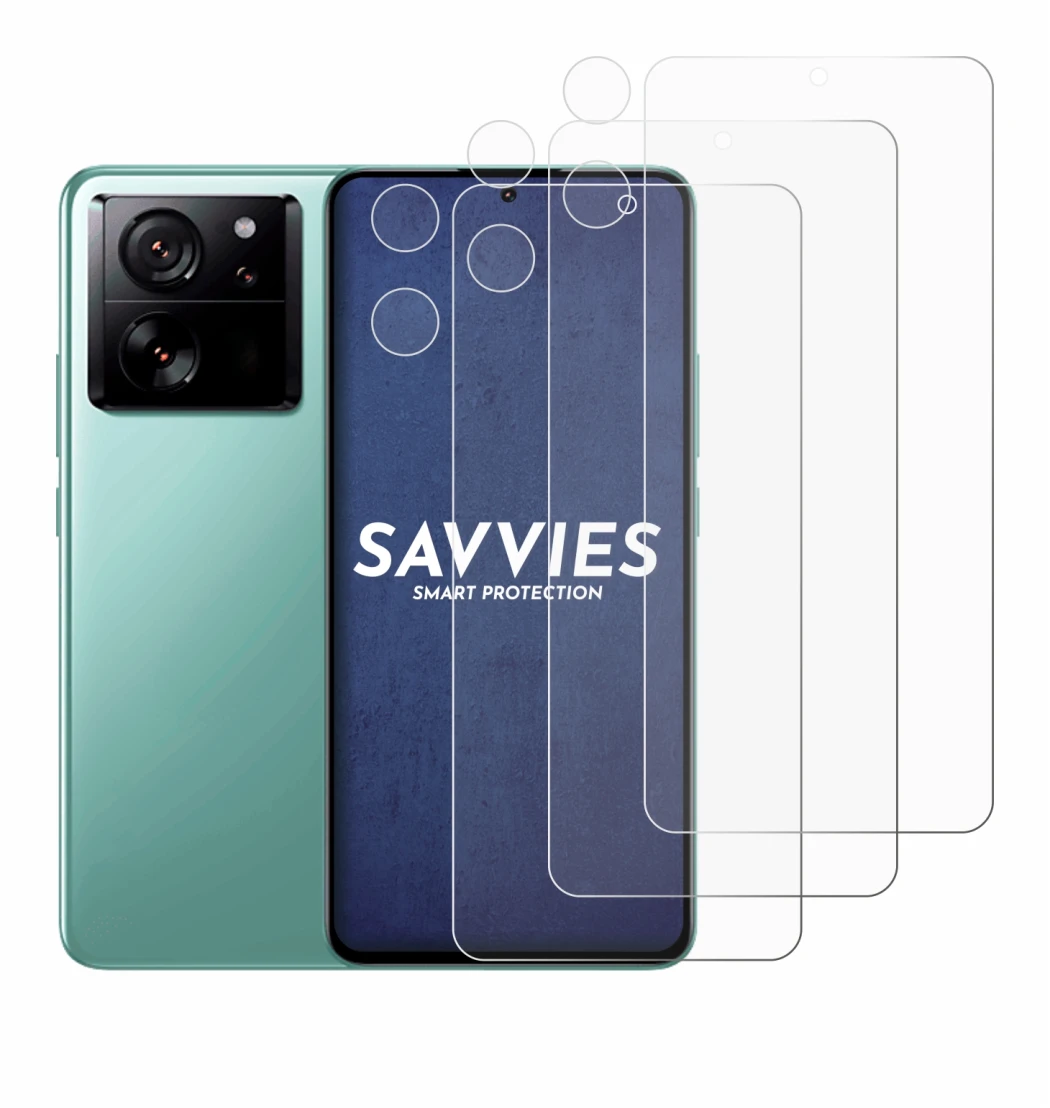 Immagine del dispositivo Xiaomi 13T (Fronte+Fotocamera) con un'ampia varietà di protezioni per lo schermo.