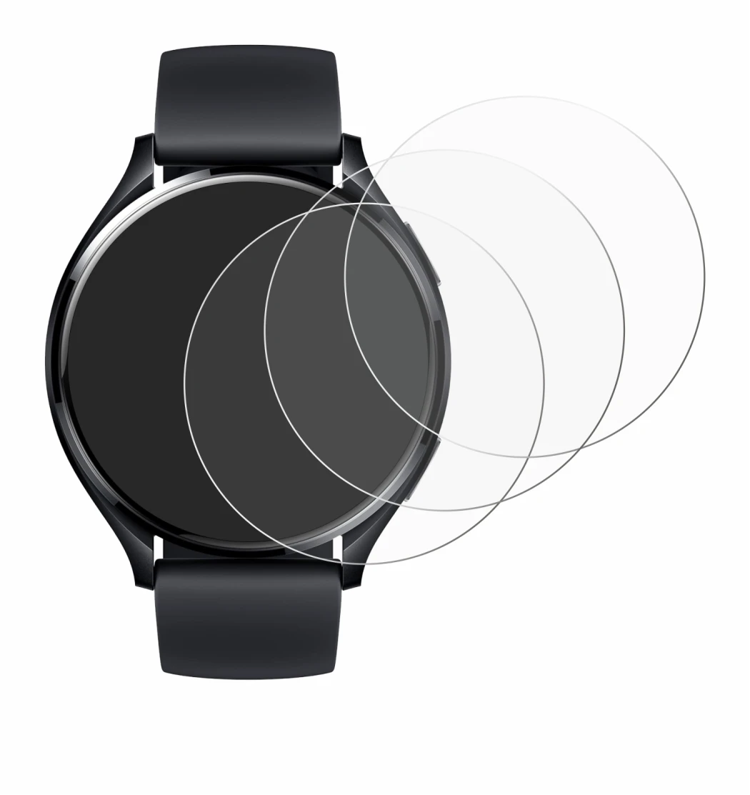 Immagine del dispositivo Xiaomi Watch 2 con un'ampia varietà di protezioni per lo schermo.