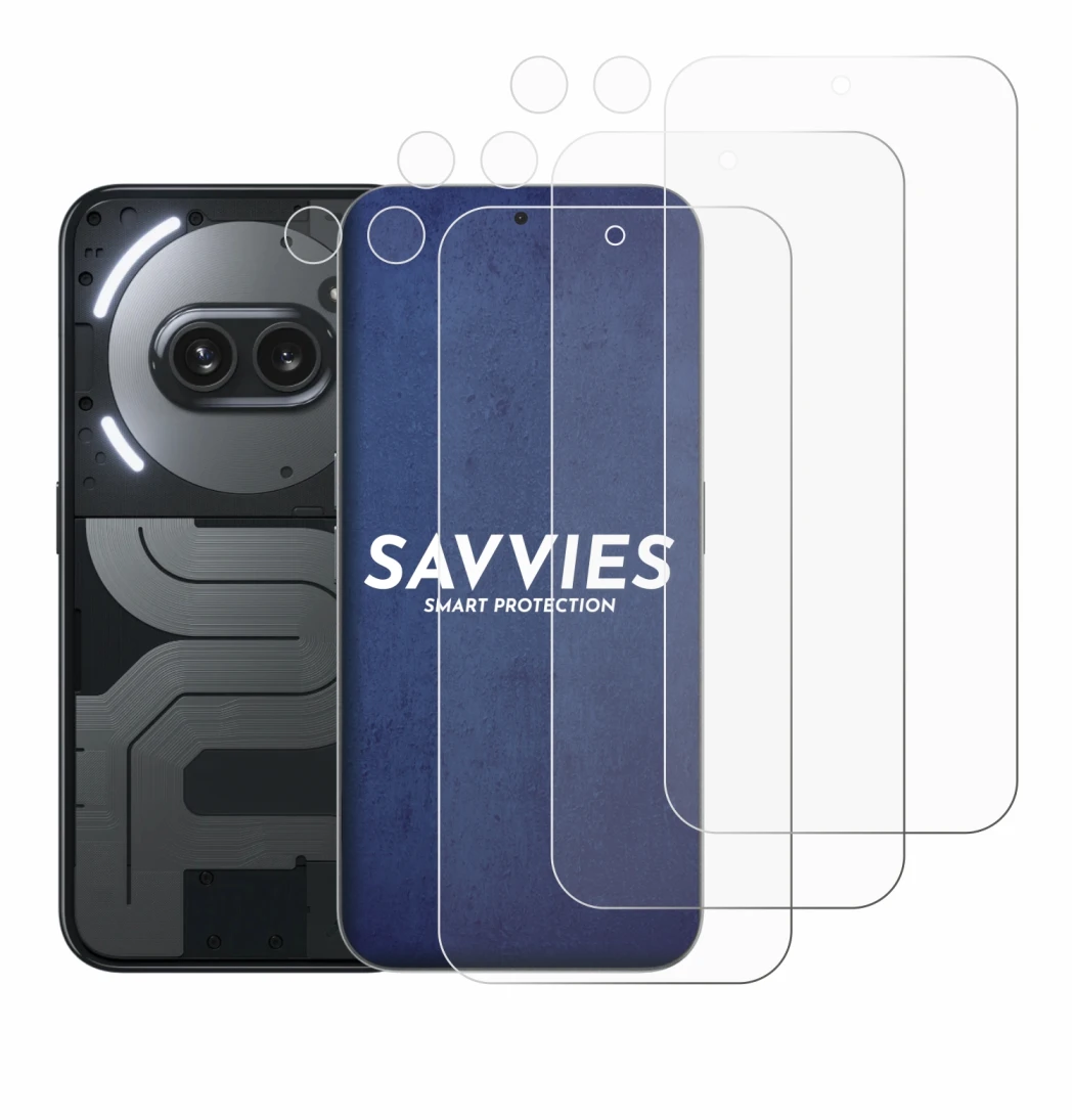 Immagine del dispositivo Nothing Phone (2a) Plus (Fronte+Fotocamera) con un'ampia varietà di protezioni per lo schermo.