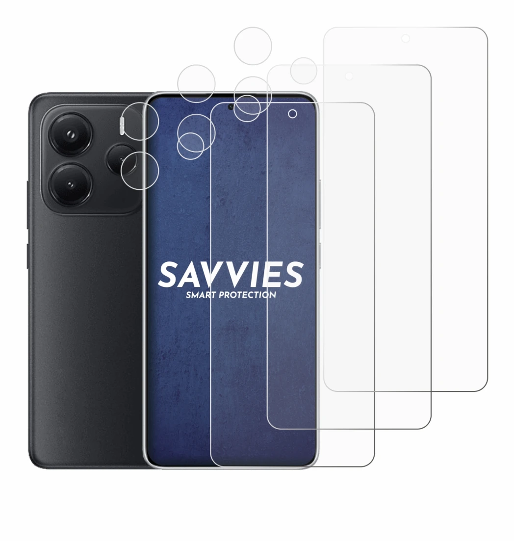 Immagine del dispositivo Xiaomi Redmi Note 14 (Fronte+Fotocamera) con un'ampia varietà di protezioni per lo schermo.