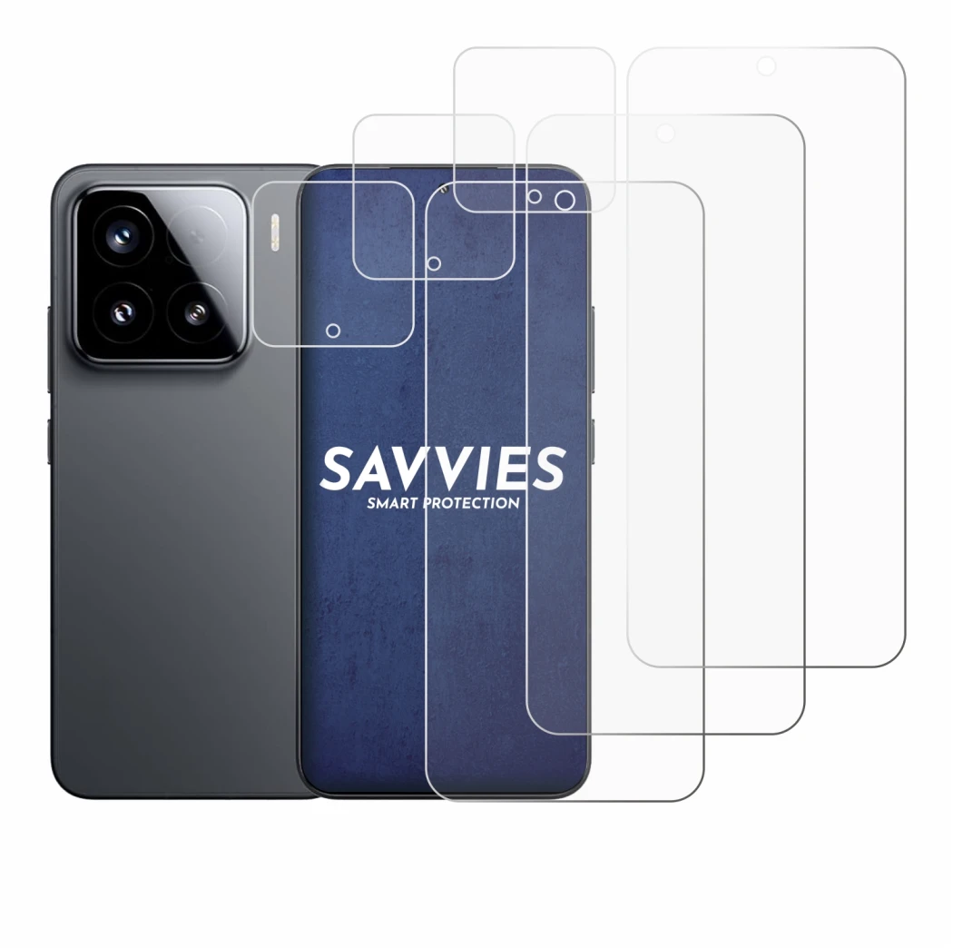 Immagine del dispositivo Xiaomi 15 (Fronte+Fotocamera) con un'ampia varietà di protezioni per lo schermo.